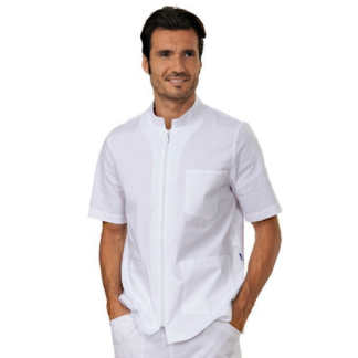 Casacca comfort  con zip bianca