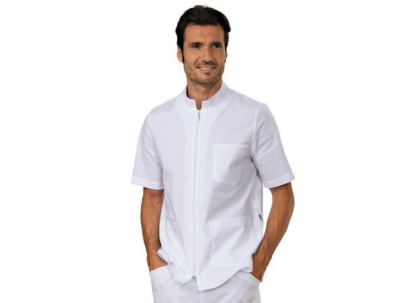 Casacca comfort  con zip bianca