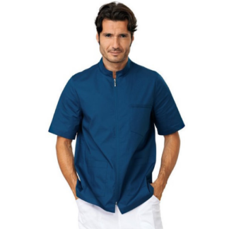 Casacca comfort con zip bluette