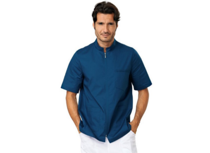 Casacca comfort con zip bluette