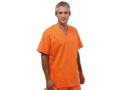 Casacca scollo a V sagomata arancione