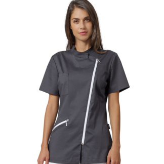 Casacca zip elasticizzata Grigio