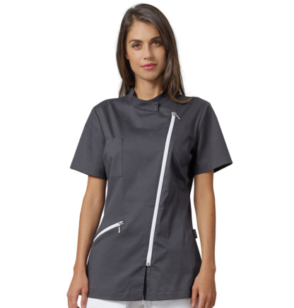 Casacca zip elasticizzata Grigio